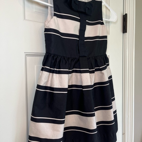 Crewcuts Black and Cream Stripe Formal Dress Girls Size 5 - Picture 2 of 6